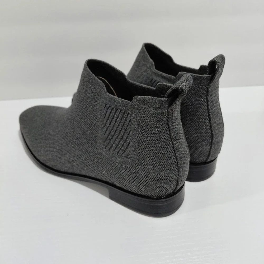 Vivaia Grey Knit Square Toe Chelsea Ankle Boot Women 39 Sustainable Eco Friendly